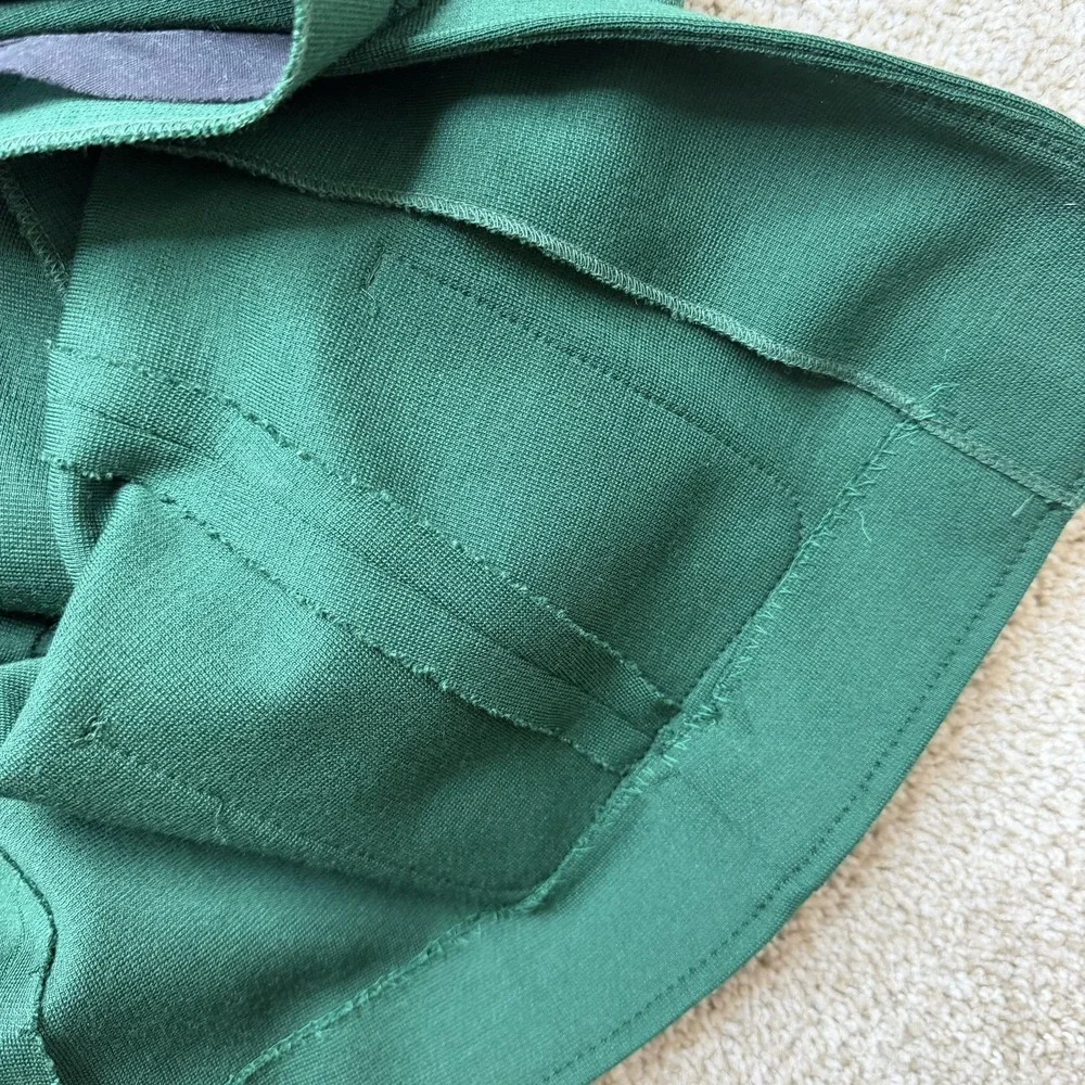 Vintage ACT III Vest Womens Medium Green Knit Button Front Pockets Longline